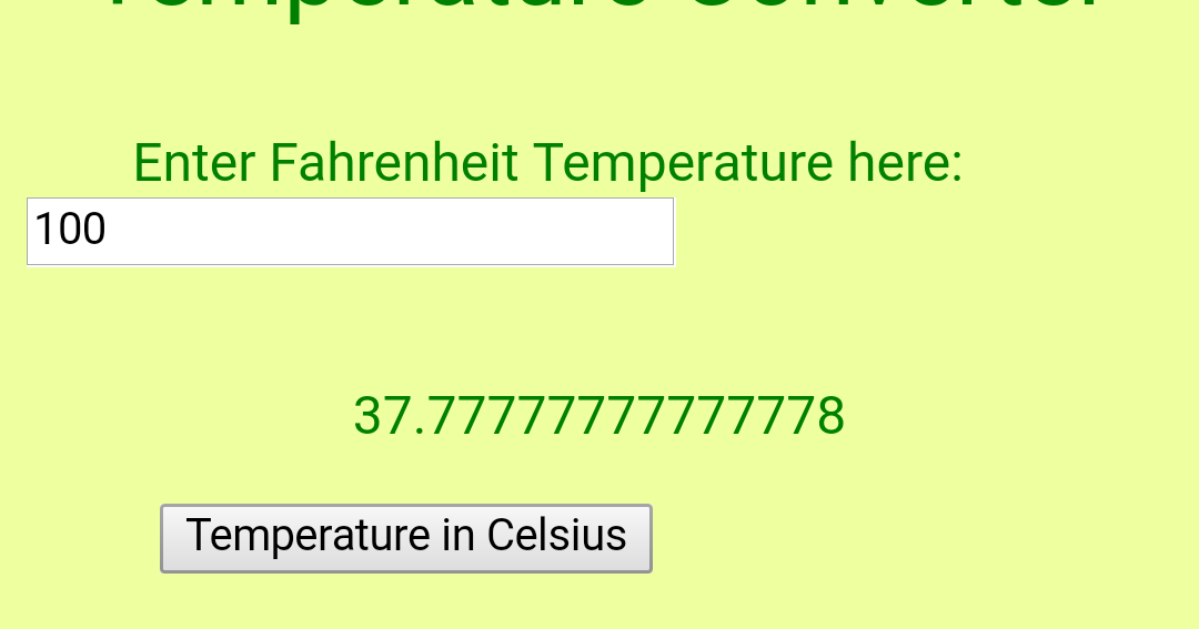 Temperature Conversion Javascript Code