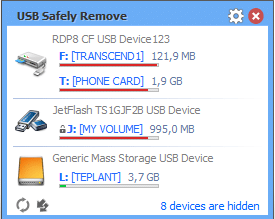 Usb safely remove serial